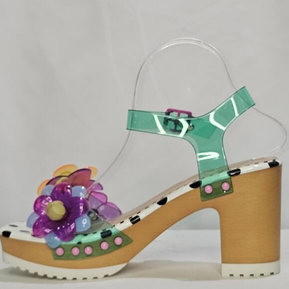 Betsey Johnson Women's Beckket Lucite Dress Sandals Size 9 Teal NWT - Picture 3 of 8